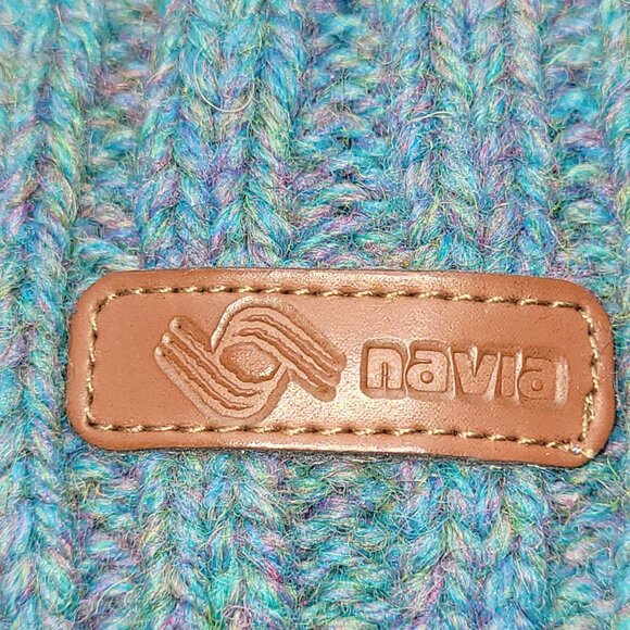 Rare Navia Vintage Shetland/Faroese Wool Cable-Knit Hat Teal Blue - Picture 4 of 4
